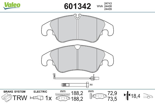 PASTIGLIE FRENO - SOSTITUITO DA 601279